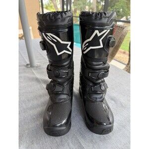 Tech 3 Enduro Boots Black Sz 2 Youth Motorcross Motorcycle Dirt Bike Off Road